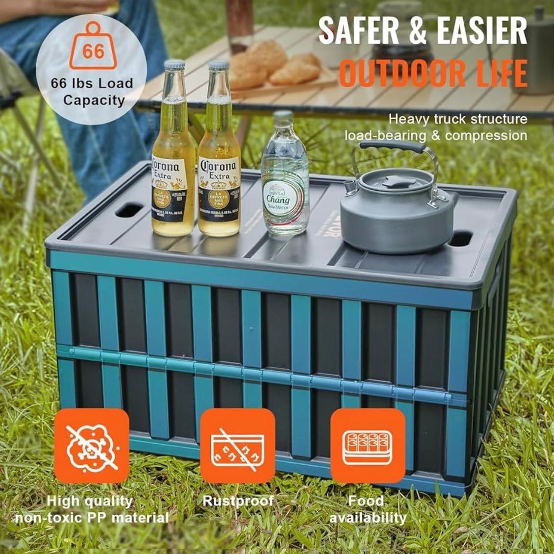 3x Faltbare Aufbewahrungsbox 65L robust & platzsparend