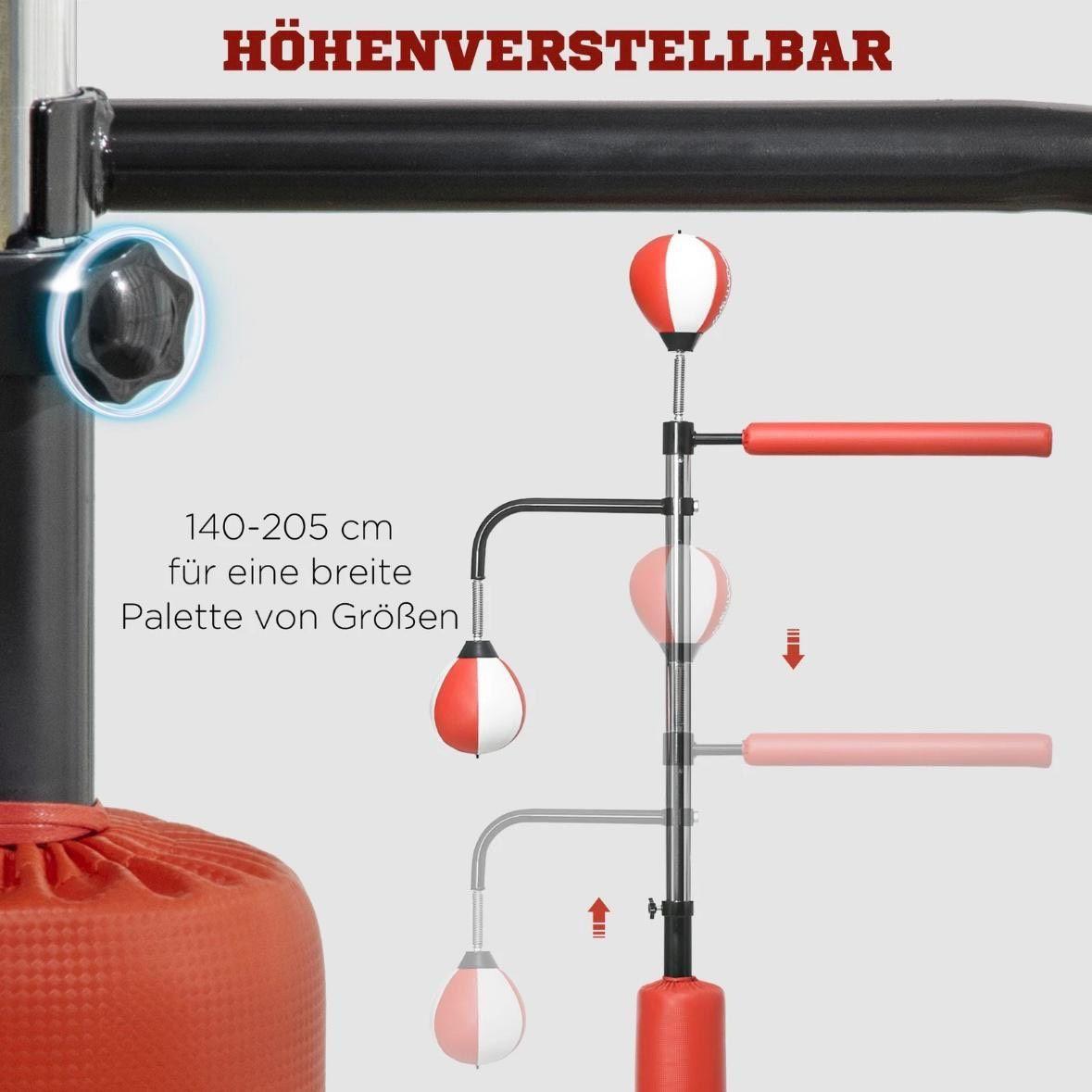 Standboxsack mit Speedballs & Reflexstange – Höhenverstellbares Trainingsgerät
