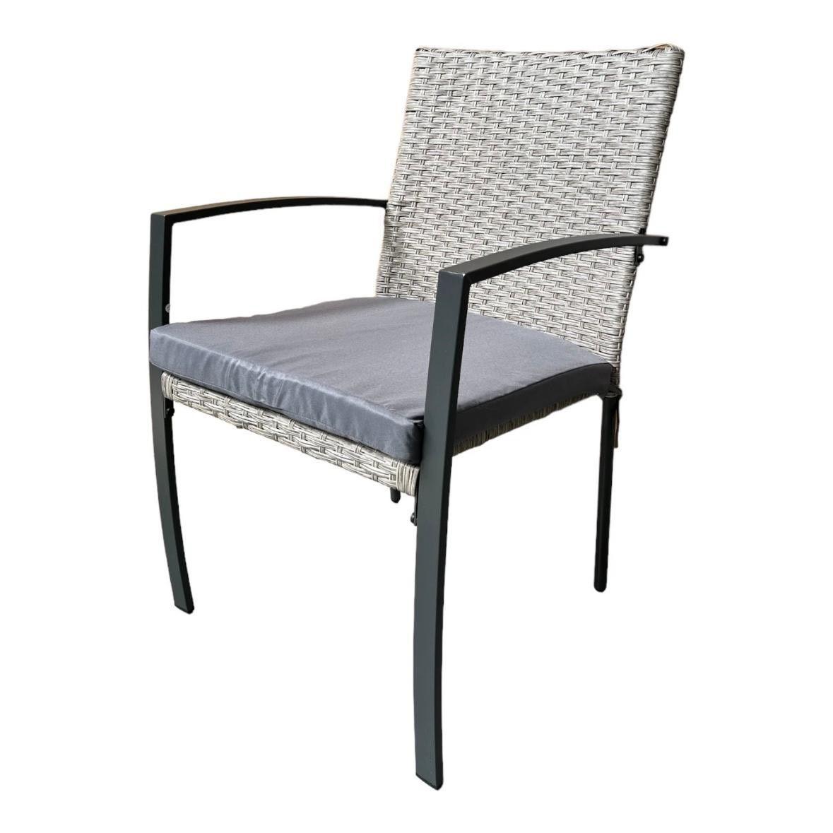 Gartenmöbel Essgruppe 6 Personen Polyrattan inkl. Tisch & Kissen