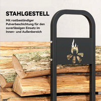 Kaminholzregal Brennholzlager mit Abdeckung 199cm Stahl bis 300kg