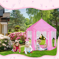 Prinzessinnen-Spielzelt Rosa Kinderzelt mit LED-Beleuchtung