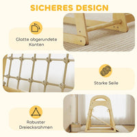 6in1 Montessori Klettergerüst Kinder Indoor mit Rutsche & Kletternetz Holz Spielgerät