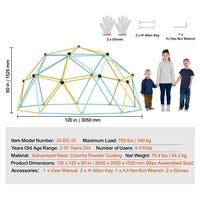 Geometrische Kletterkuppel Ø3m Klettergerüst für Kinder