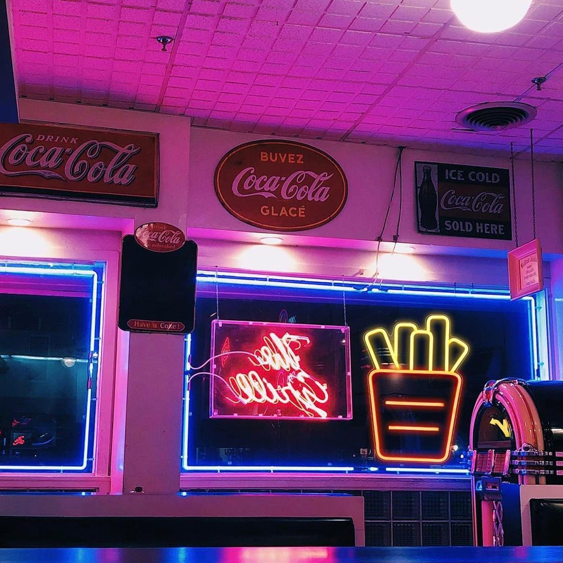 LED Neon Schild Pommes
