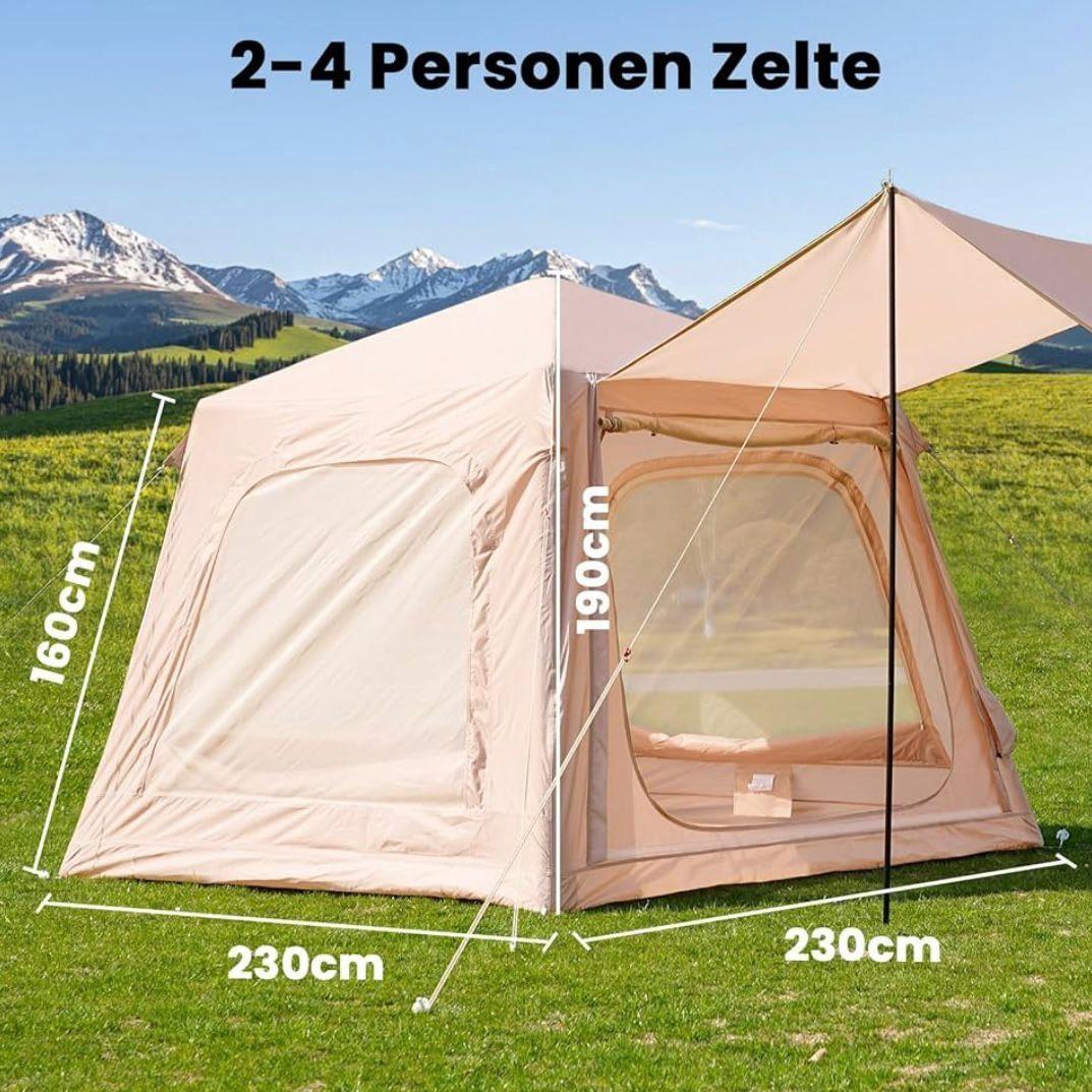 Aufblasbares Campingzelt für 2–4 Personen