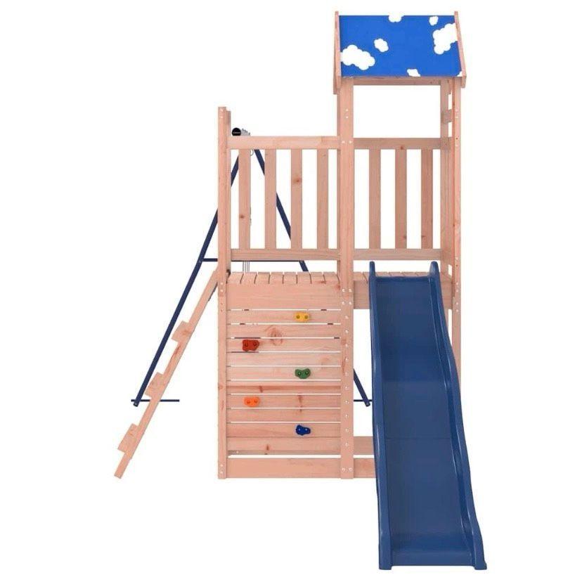 Spielturm mit Rutsche & Doppelschaukel aus Holz