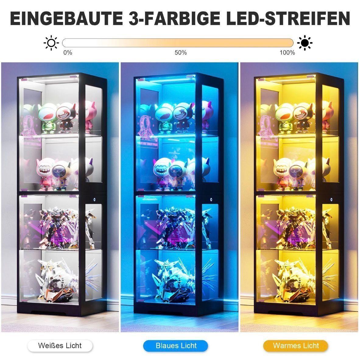 LED Glasvitrine schwarz