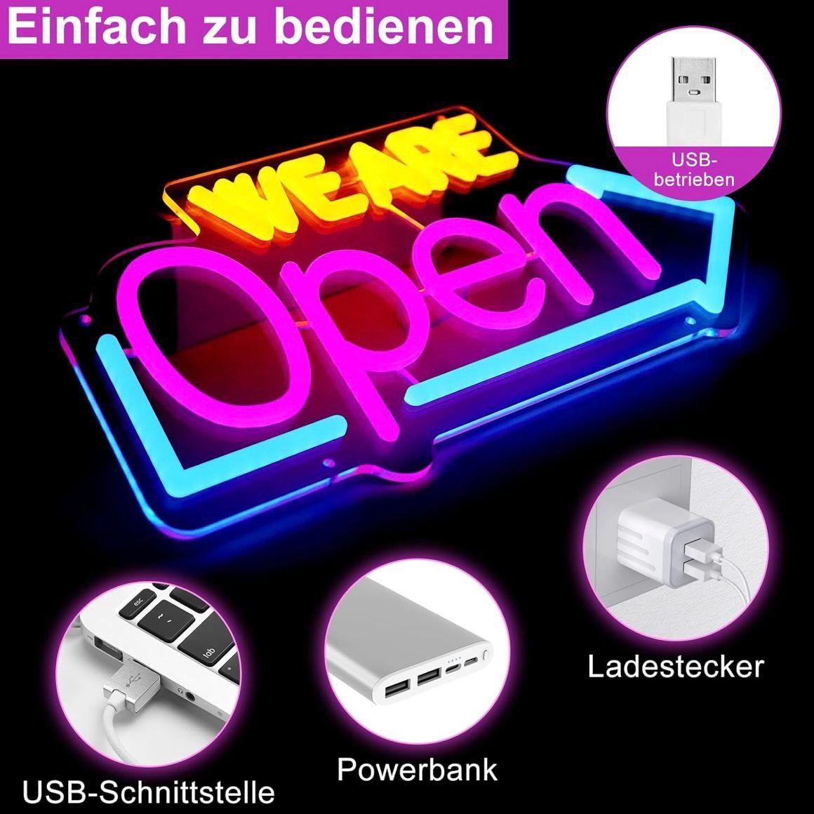 LED Neon Schild We are Open
