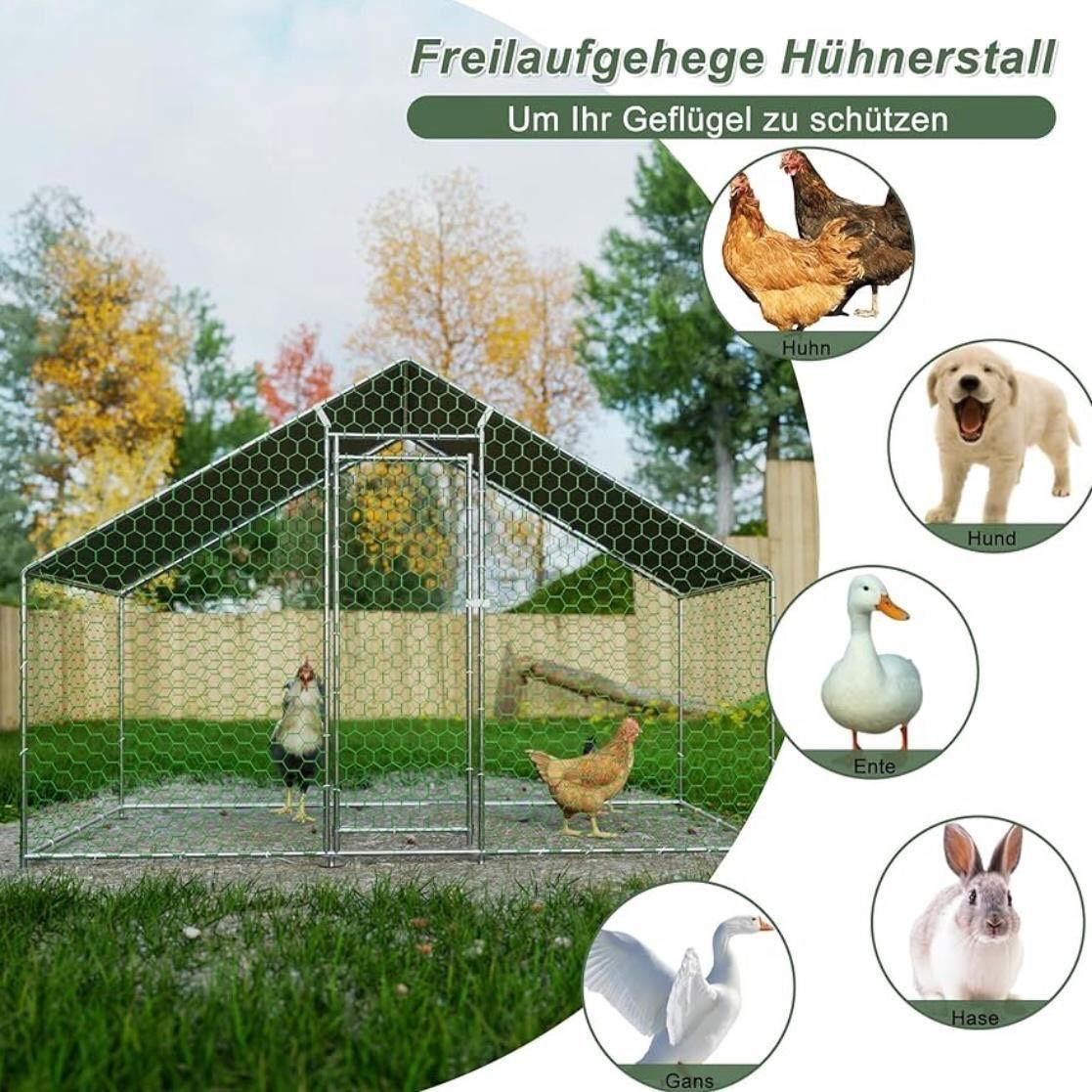 Freilaufgehege 3x1,5m Hühnerstall