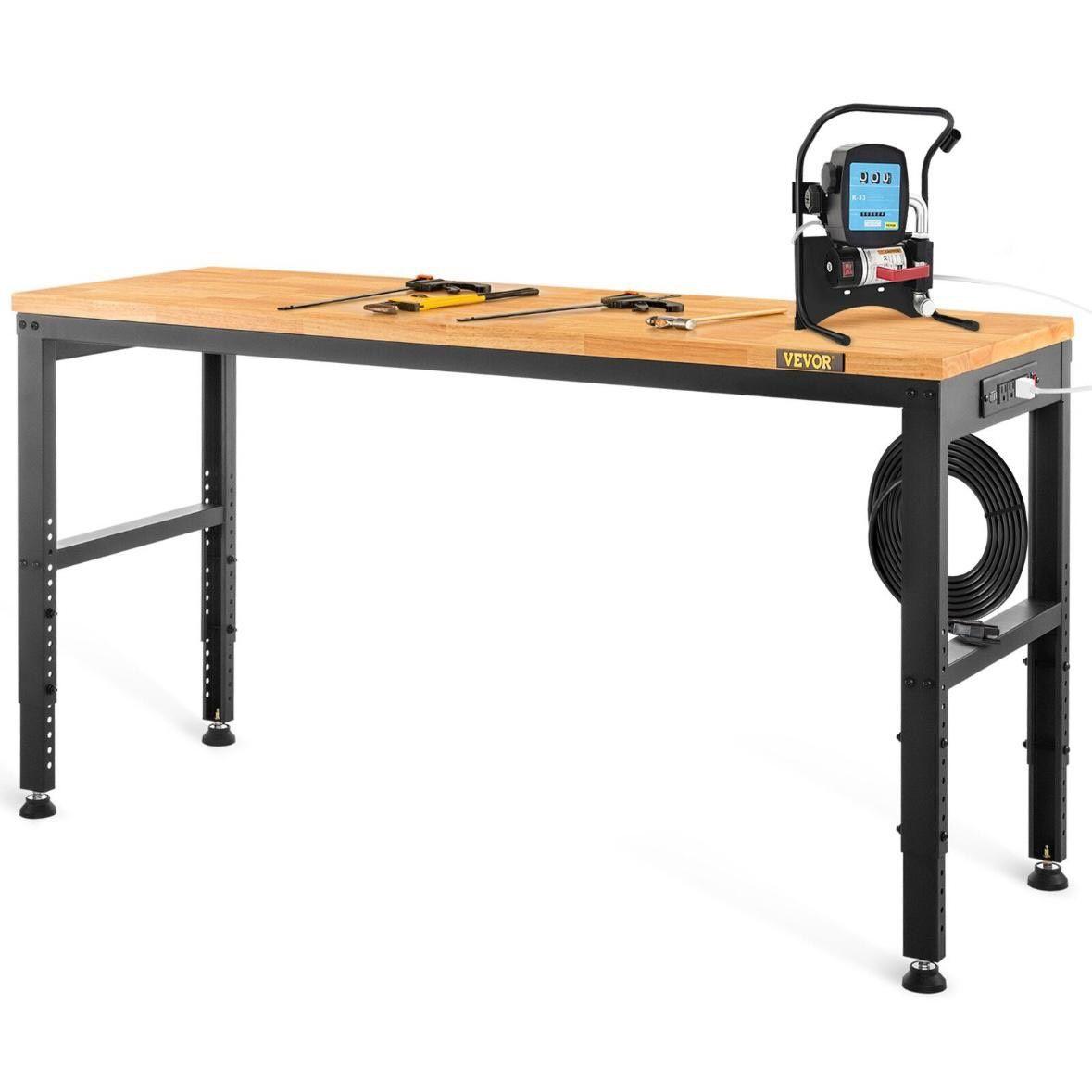 Höhenverstellbare Werkbank mit Steckdosenleiste 122cm bis 900kg