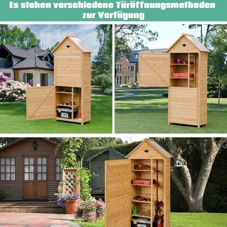 Gartenschrank Holz 177cm Geräteschrank Garten