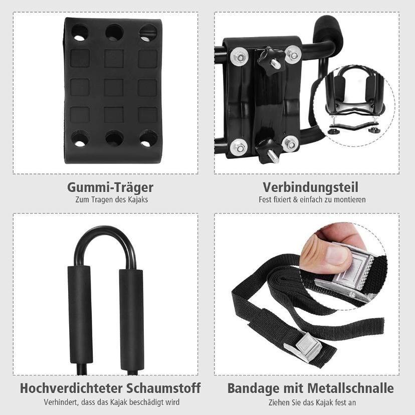 Kajakhalter Set für Autodach robust & sicher