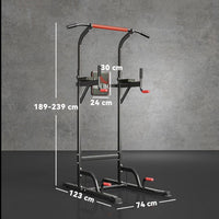 Höhenverstellbarer Power Tower – Klimmzug- & Dipstation für Zuhause