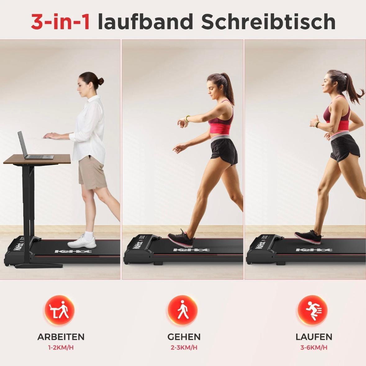 3in1 Laufband leise & platzsparend