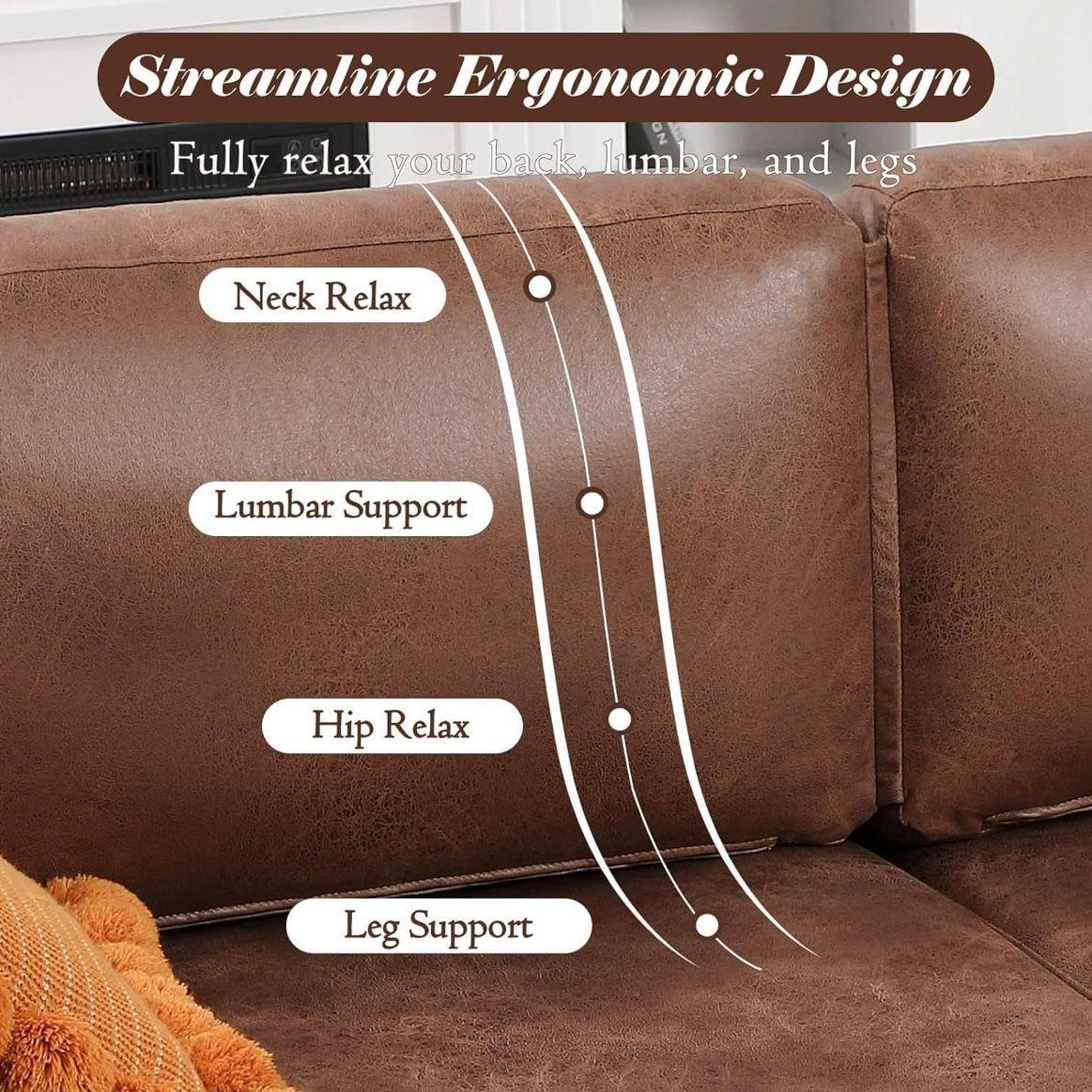 Modernes 3-Sitzer Sofa Stoff mit Massivholzrahmen