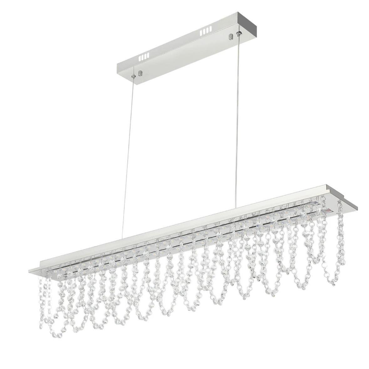 LED Kristall Kronleuchter dimmbar höhenverstellbar Silber