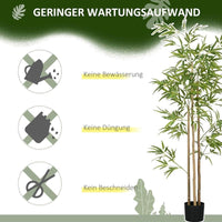 Kunstpflanze Bambus 180cm künstlich grün Deko