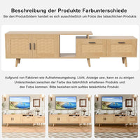 TV-Schrank mit Bambusgeflecht Längenverstellbar 169cm