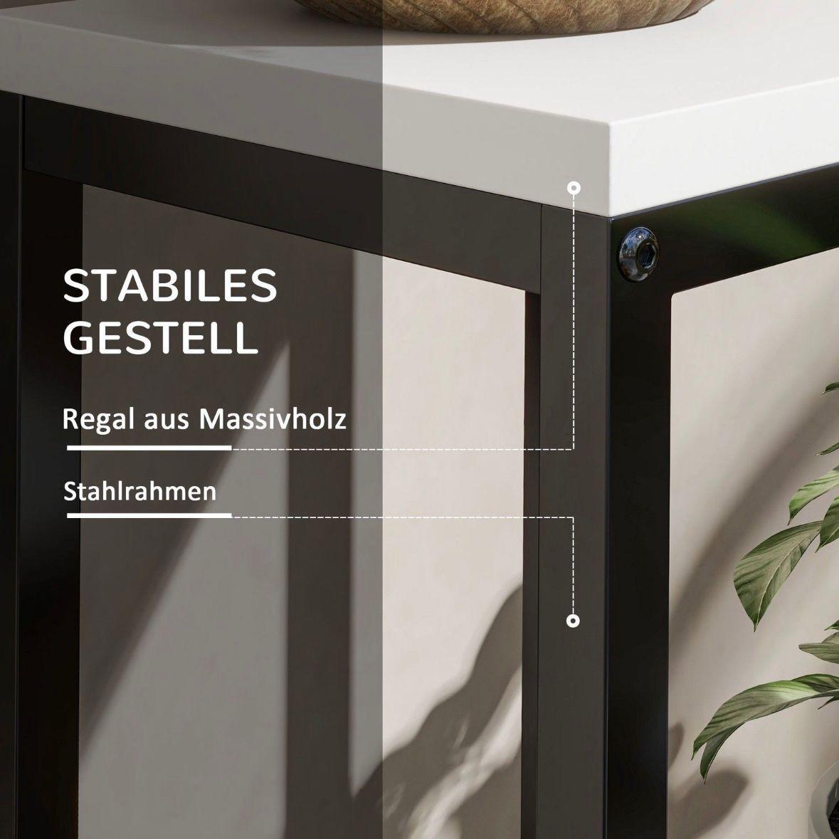 4-stufiger Pflanzenständer aus Stahl & Tannenholz – platzsparendes Blumenregal