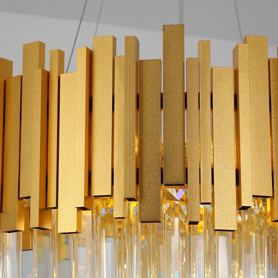 Moderne Kristall-Deckenlampe Gold 9-flammig