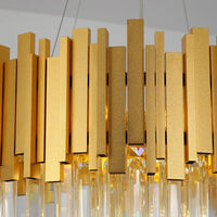 Moderne Kristall-Deckenlampe Gold 9-flammig