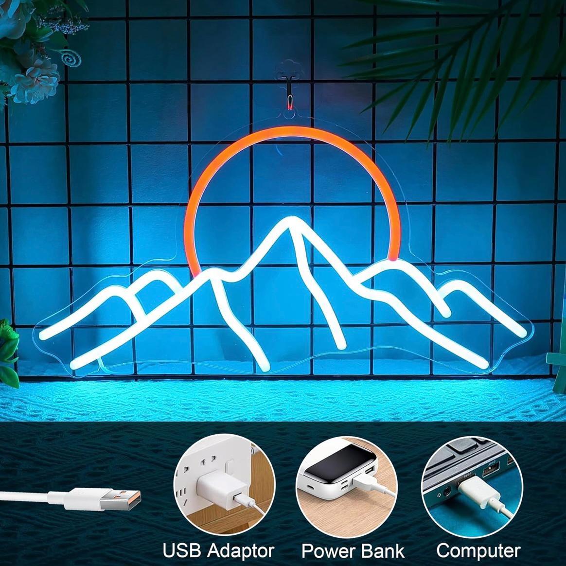 LED Neon Schild Mountain Sunrise