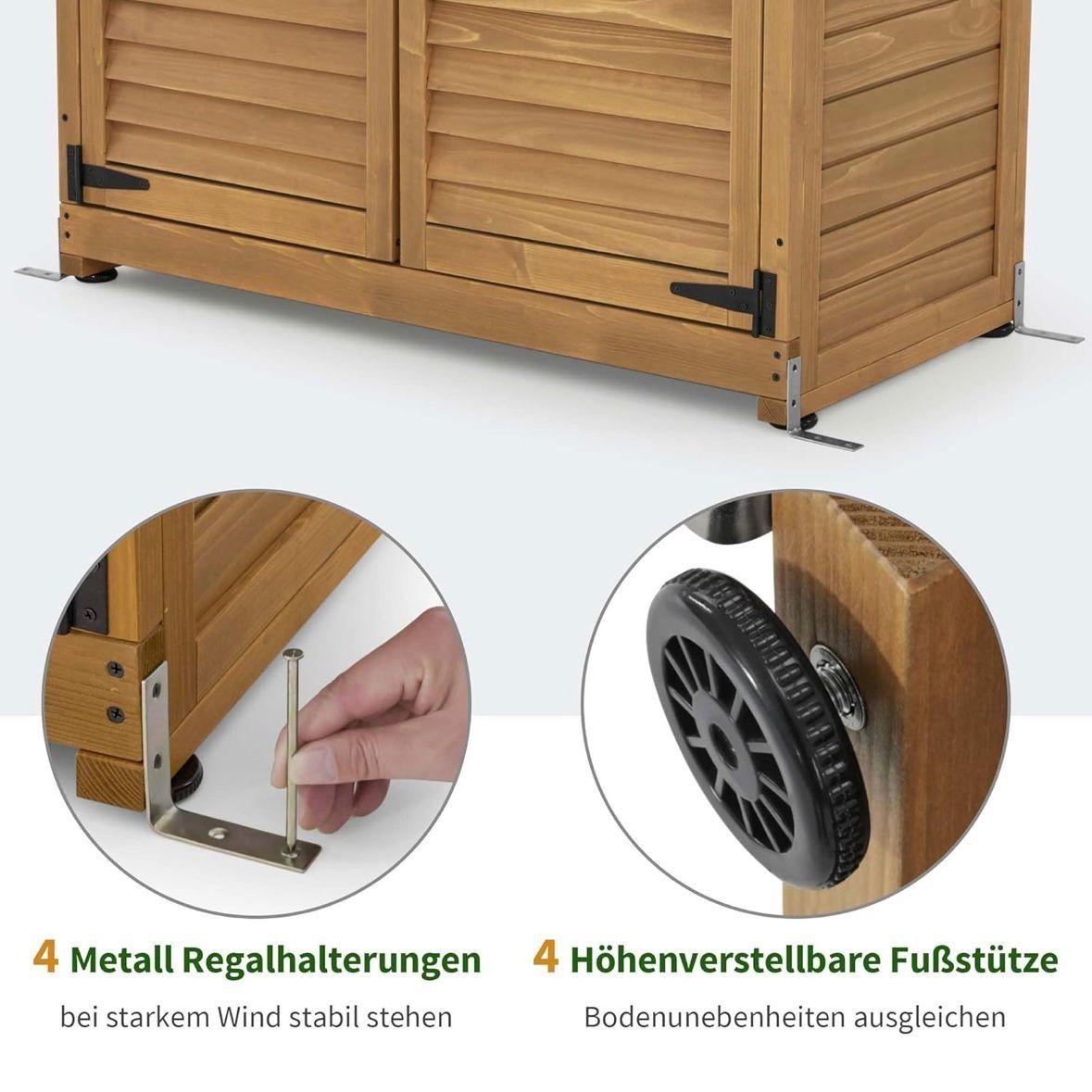Gartenschrank Geräteschrank Holz Outdoor Geräteschuppen Garten