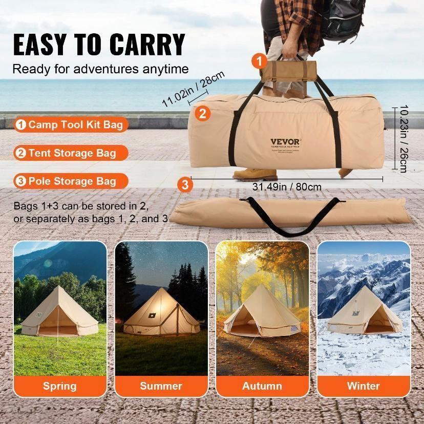 Glockenzelt im Jurten-Stil 3×2m Camping und Outdoor