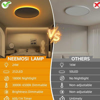 LED-Deckenleuchte mit Fernbedienung, Nachtlicht & Dimmfunktion