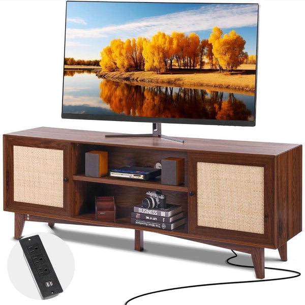 TV Lowboard Rattan 165cm Boho Vintage