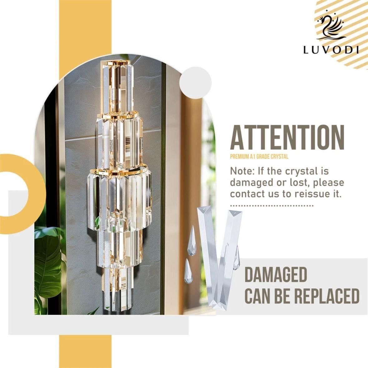 Kristall-Wandleuchte LED dimmbar luxuriöses Design