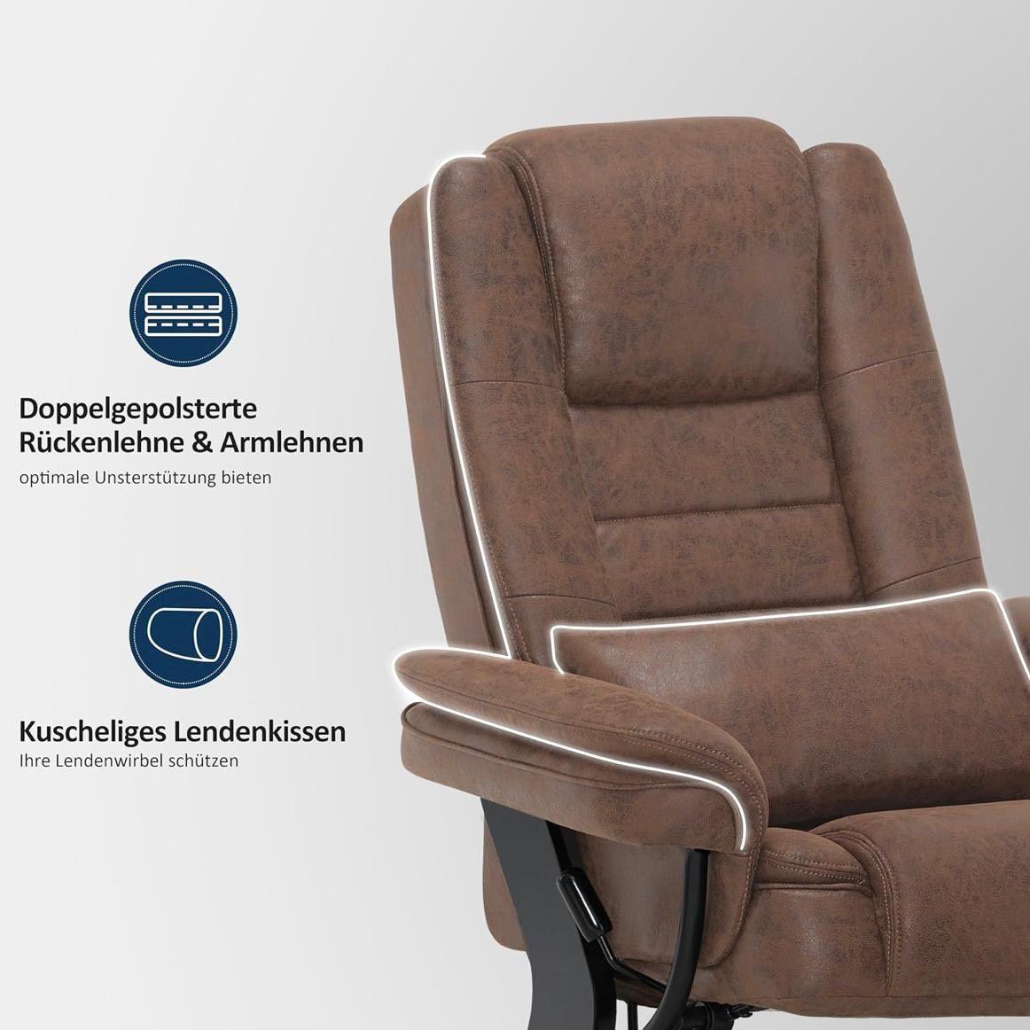 Komfortabler Relaxsessel mit Hocker drehbar & verstellbar