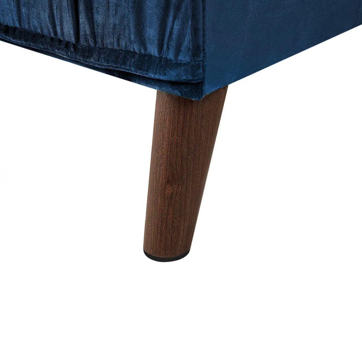 Ecksofa Samt 3 Sitzer Marineblau