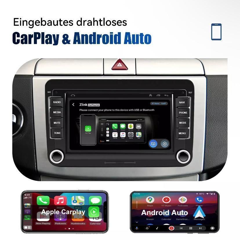 Android 14 Autoradio mit CarPlay Navi für VW Golf 5 6 Touran Caddy Jetta