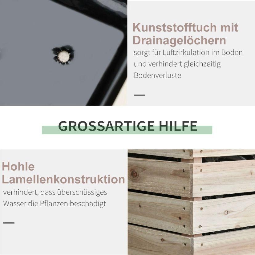 Hochbeet Set Holz stapelbar Pflanzkasten Balkon Garten
