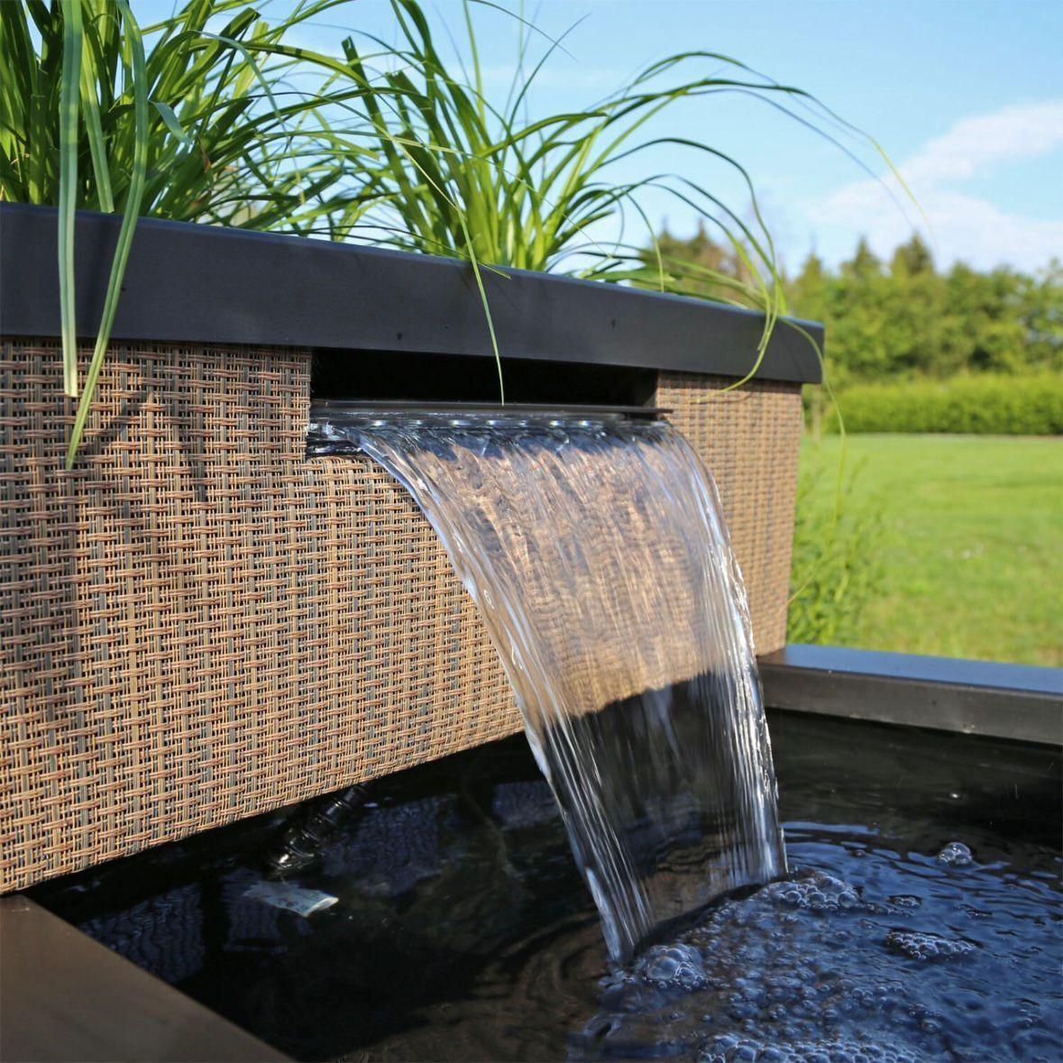 Terrassenteich Miniteich Wasserfall LED Garten Balkon Set