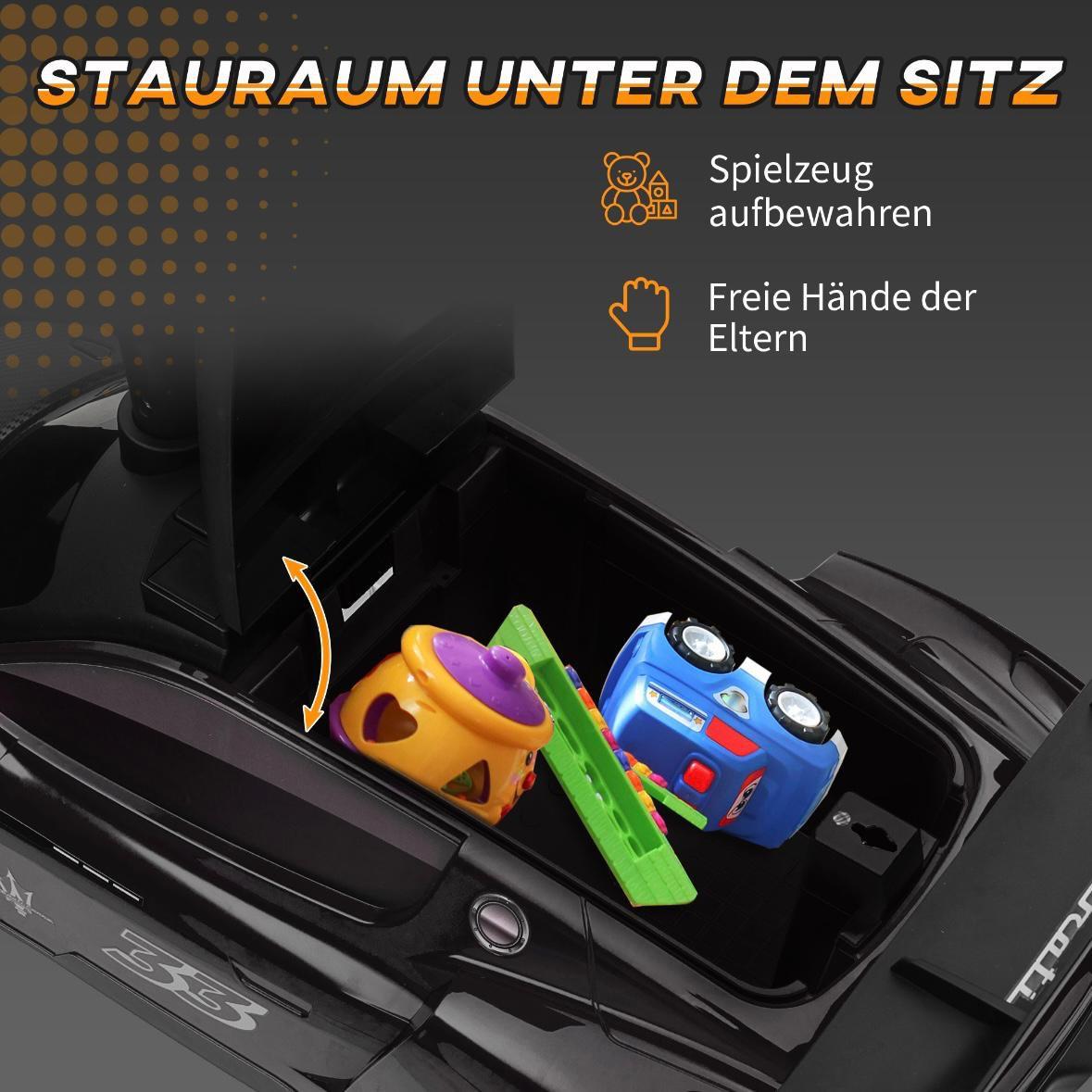 Maserati GT2 Kinder Rutschauto mit Musik & Stauraum