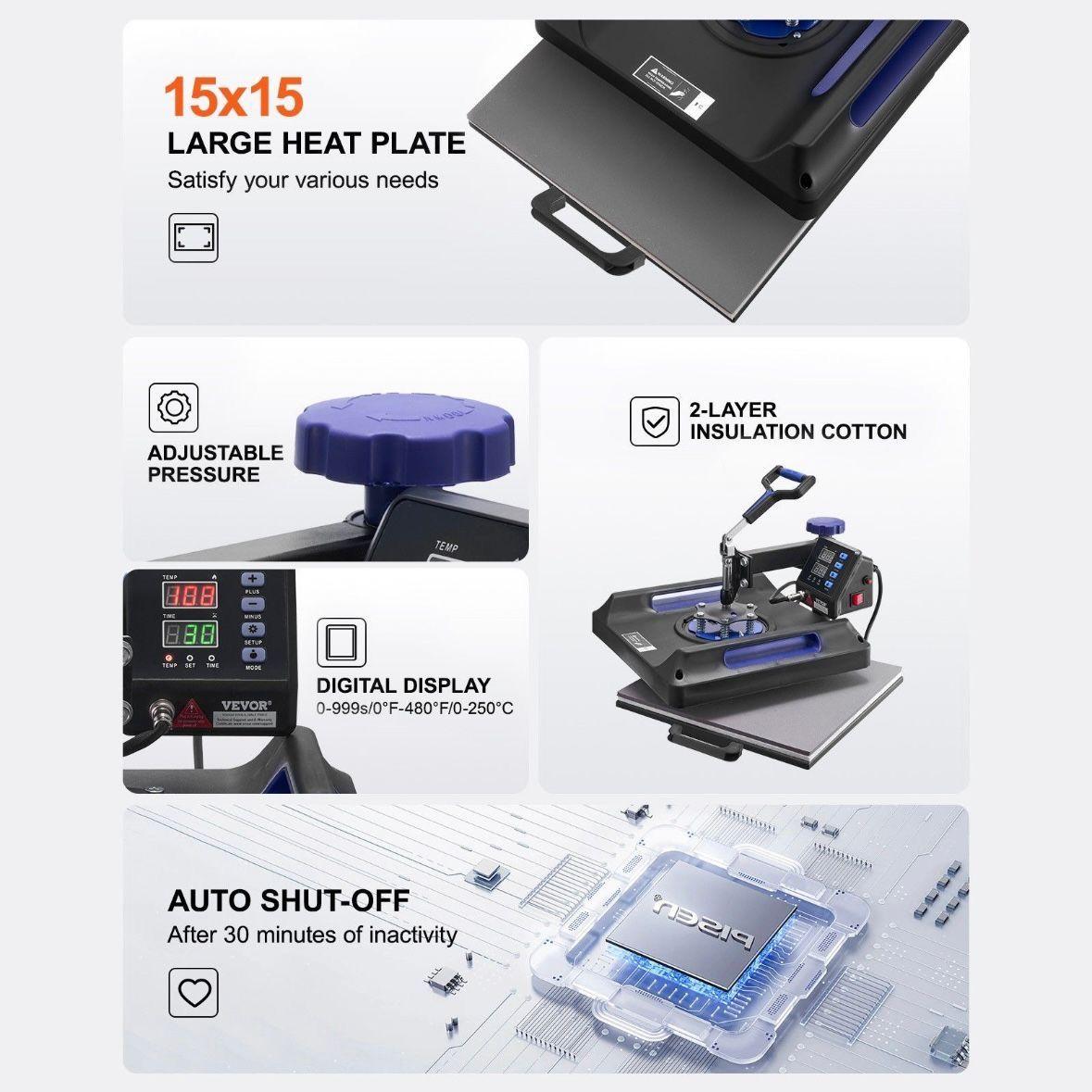8in1 Heißpresse Transferpresse für Textilien & Tassen