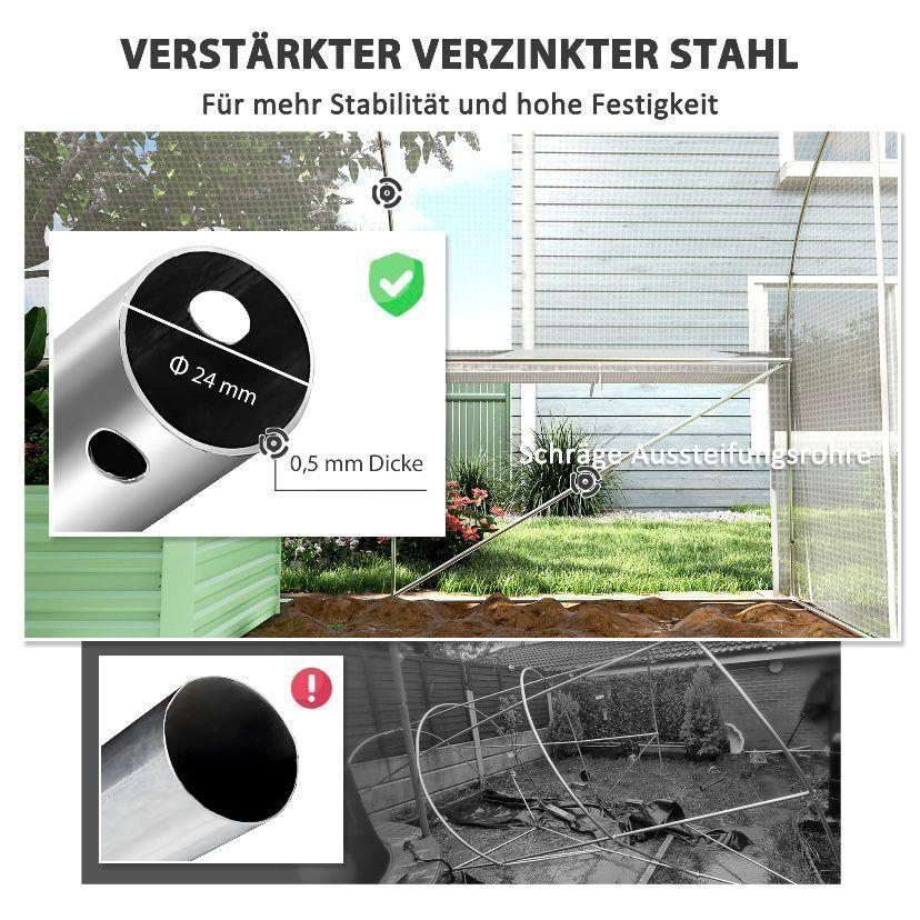Foliengewächshaus 6×3×2 m Garten Gewächshaus