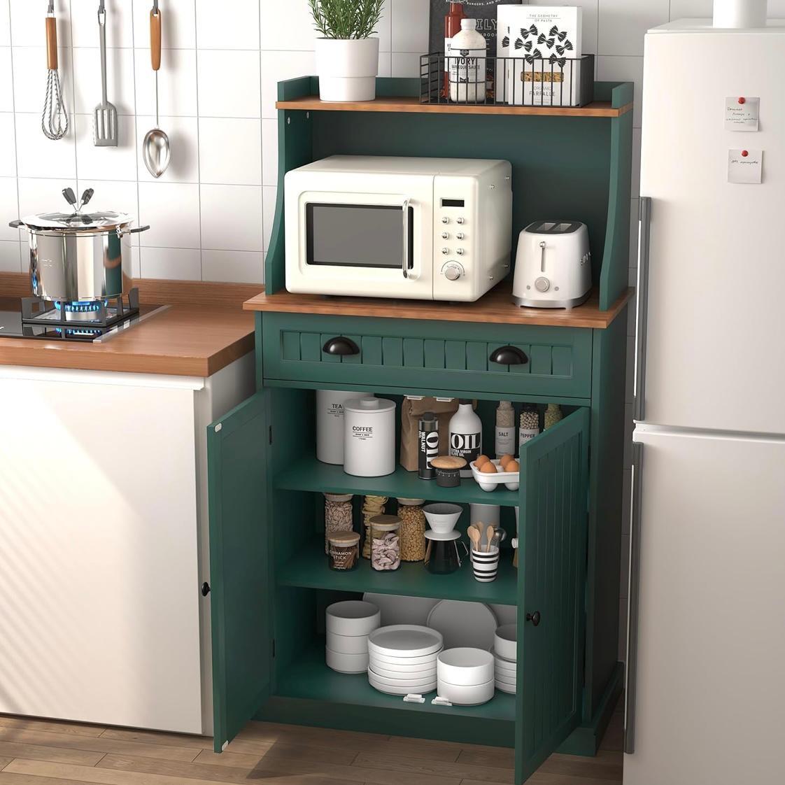 Küchenschrank grün Mikrowellenschrank