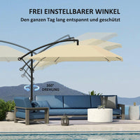 Ampelschirm Sonnenschirm 3m Kurbel 360° Beige