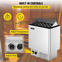 9kW Saunaofen Edelstahl für Trocken- & Feuchtsauna mit Timer