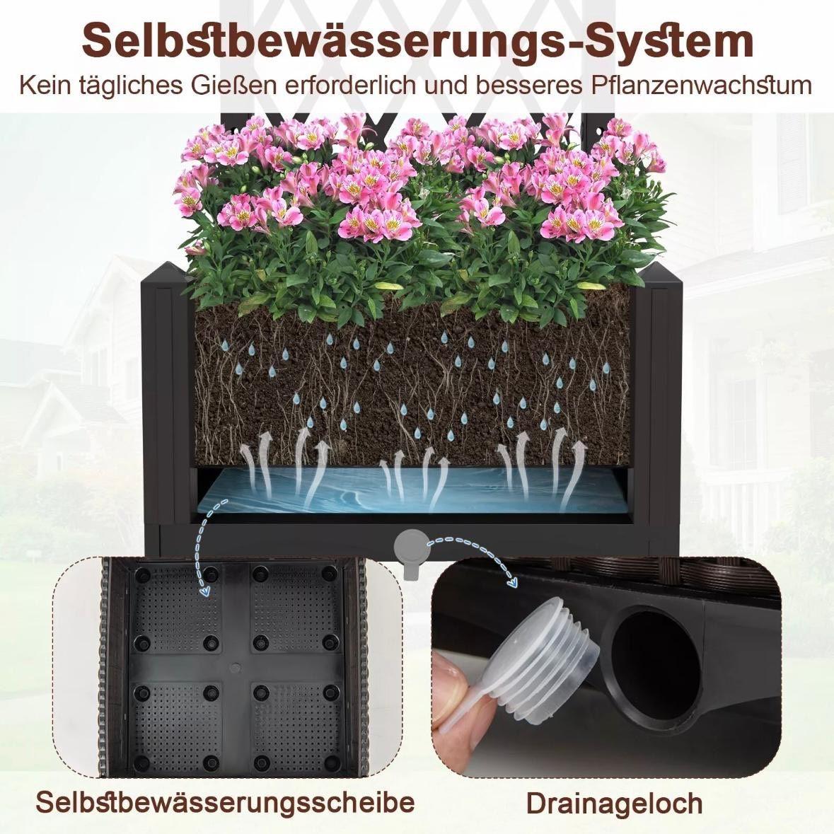 Hochbeet mit Spalier Selbstbewässerung Pflanzkasten