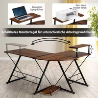 Schreibtisch L Form Eckschreibtisch Computertisch Monitorständer