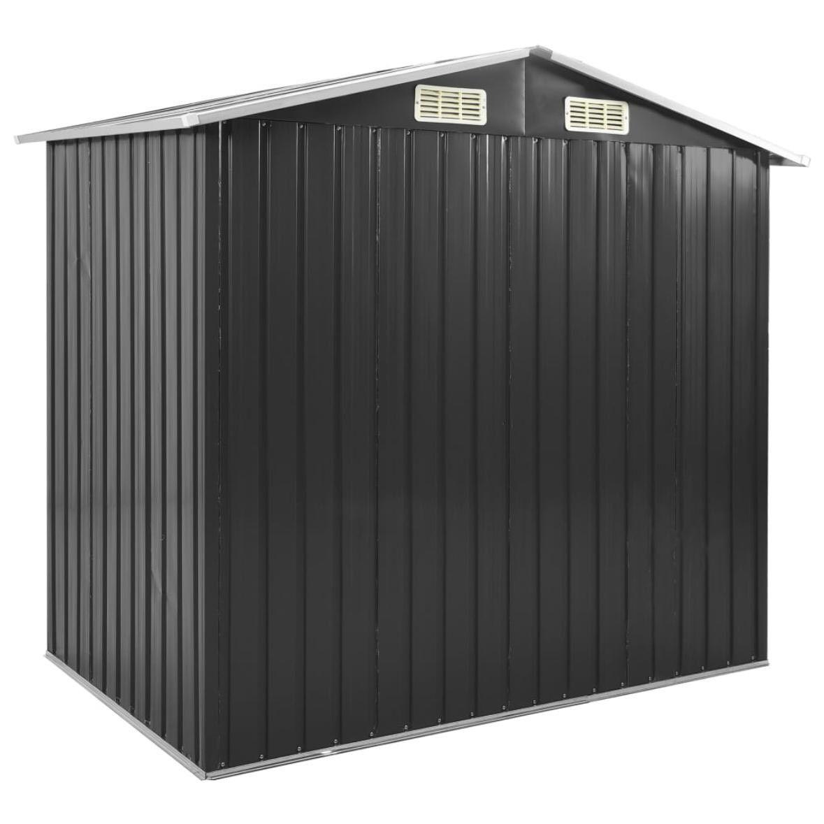 Metall-Gartenhaus mit Regal Anthrazit Geräteschuppen