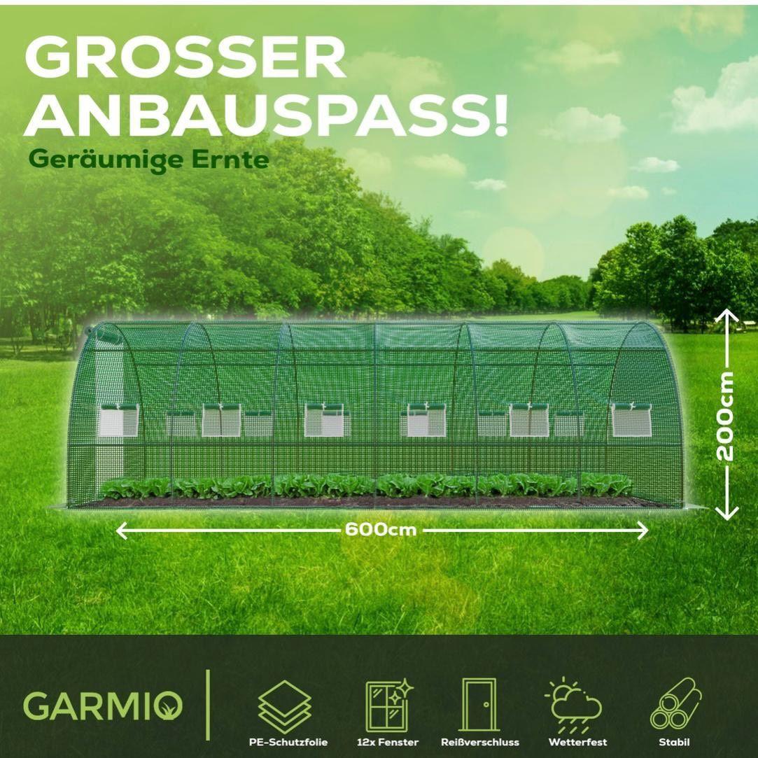 Foliengewächshaus 6×3m stabiles Gewächshaus für ganzjährigen Anbau