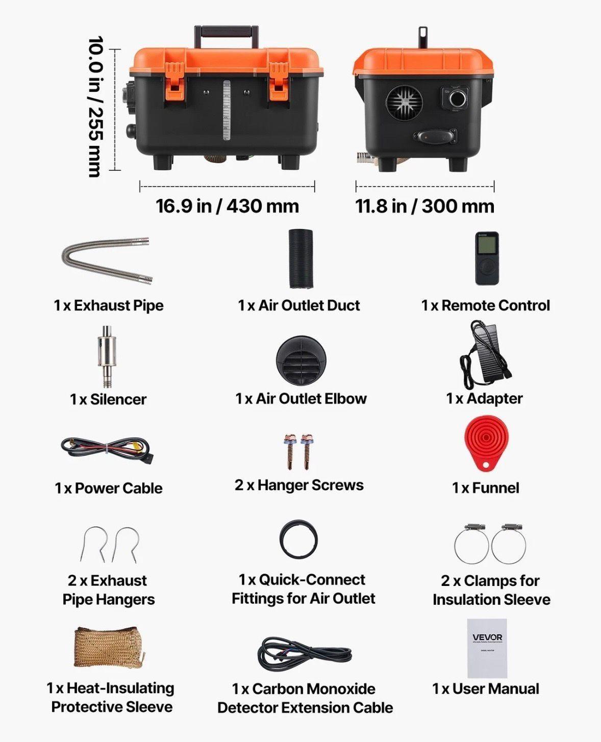 8kW Diesel Standheizung 12V/24V/220V All-in-One Heizung mit Fernbedienung