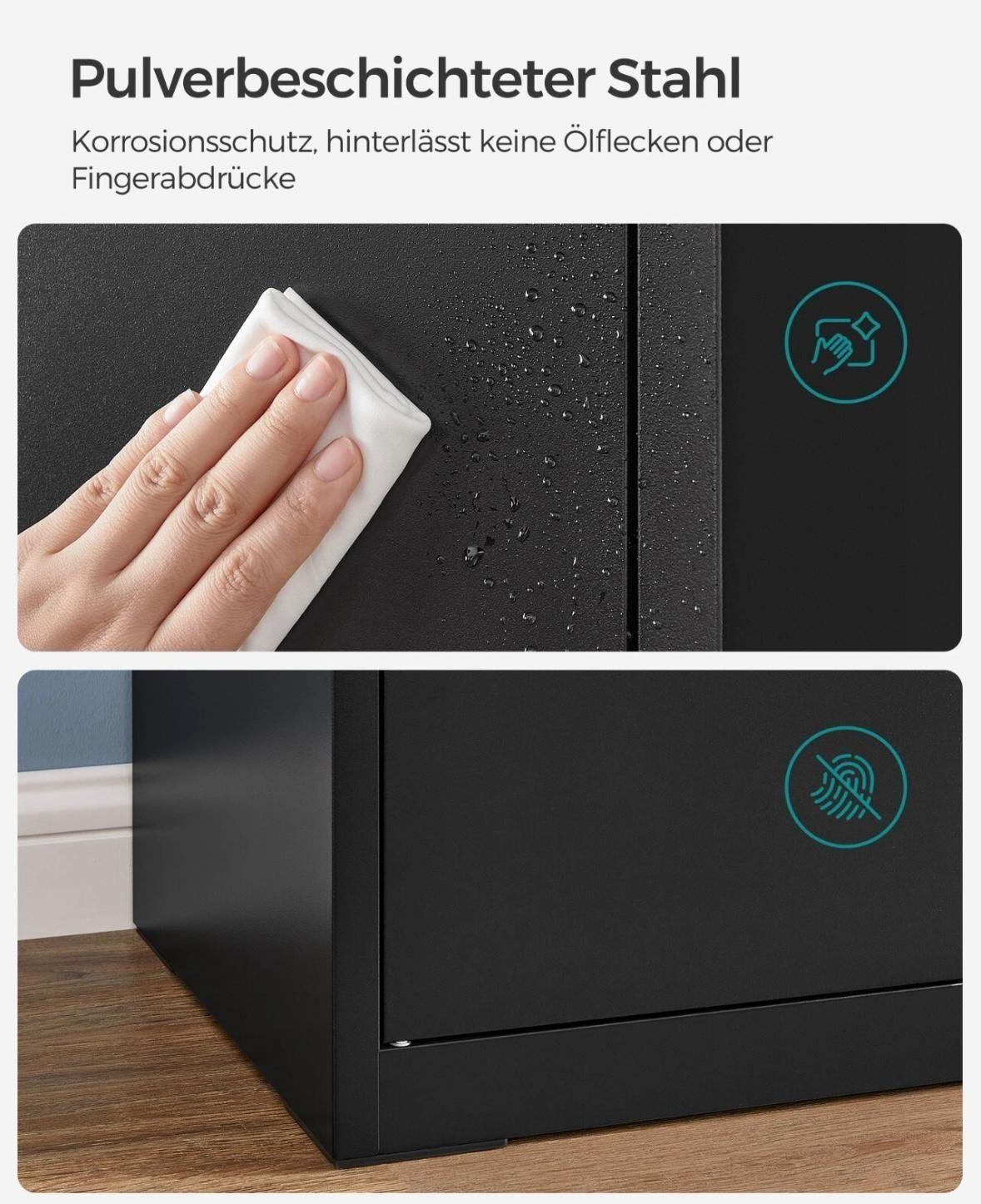 2er Set Aktenschrank abschließbar 4 verstellbaren Einlegeböden 180 cm
