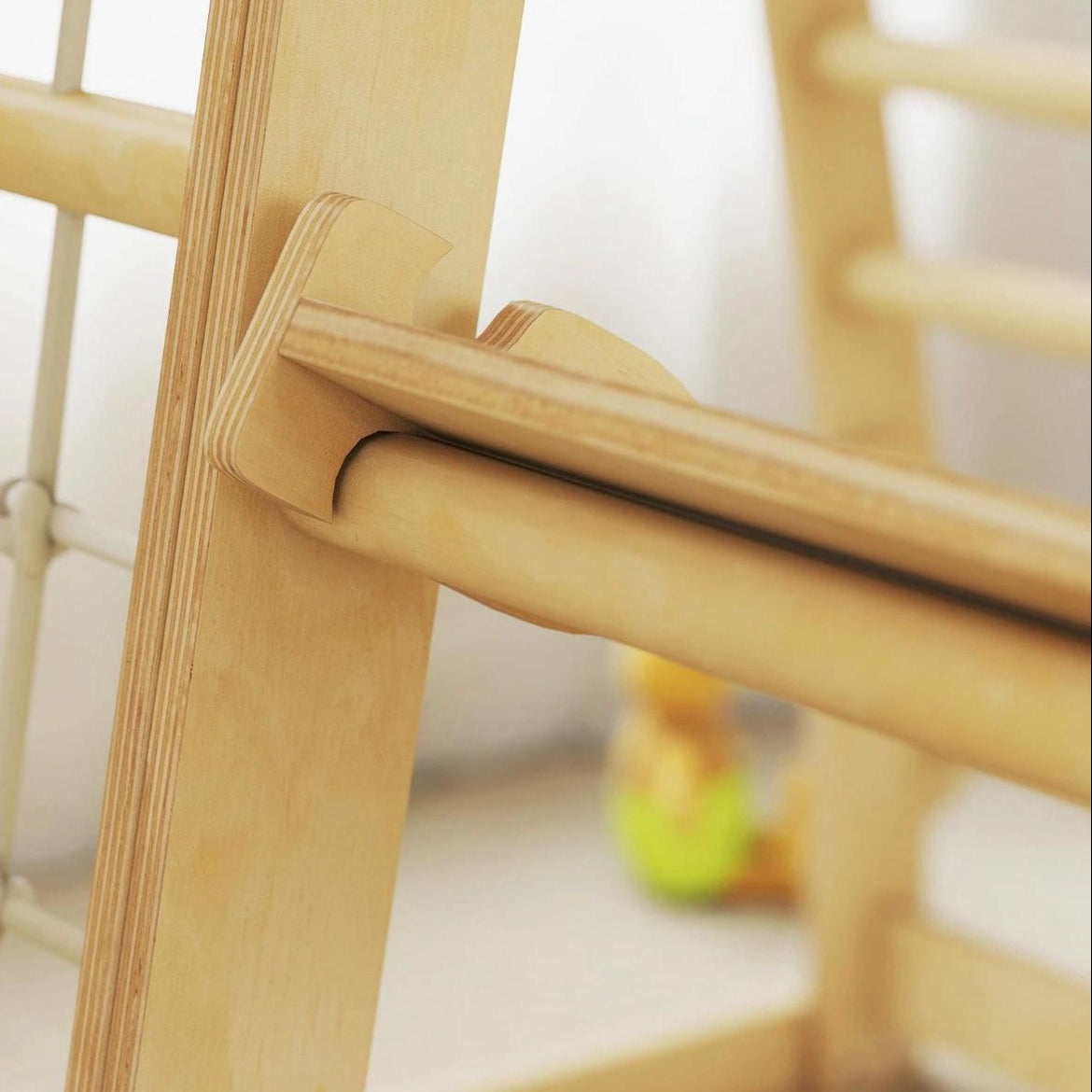 6in1 Montessori Klettergerüst Kinder Indoor mit Rutsche & Kletternetz Holz Spielgerät