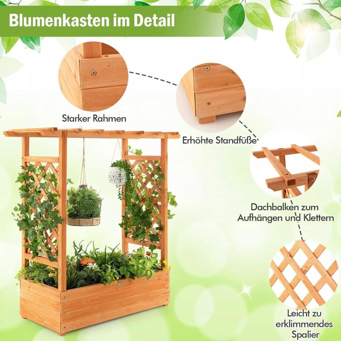 Hochbeet Holz mit Spalier Pflanzkasten Garten Balkon